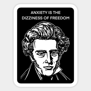 SOREN KIERKEGAARD quote .4 - ink portrait Sticker